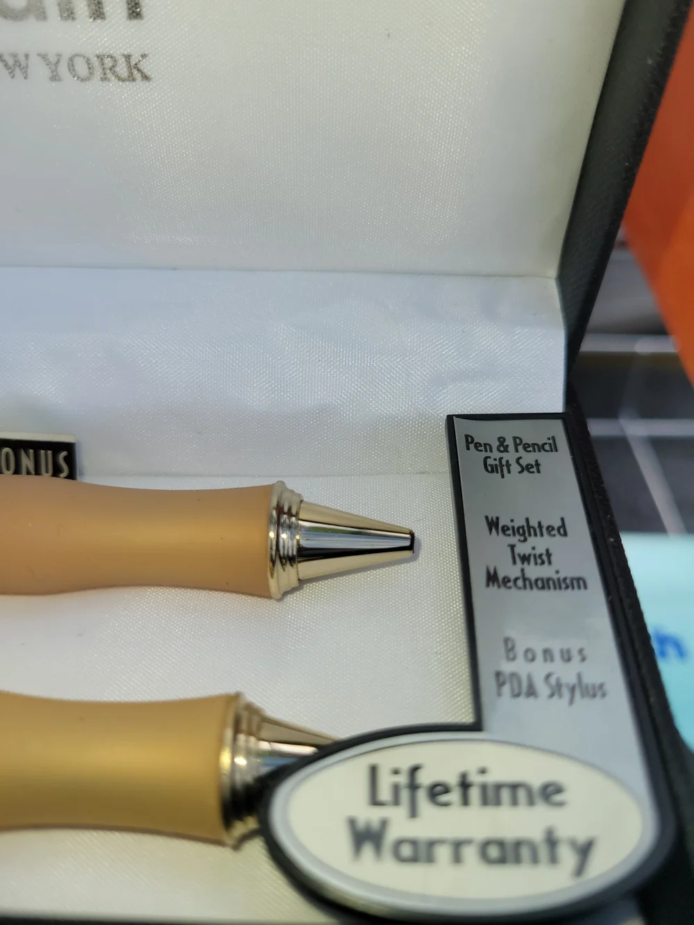 Vintage Pierre Cardin Gold Pens with Matte Peach Grips